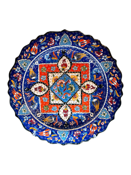 12 Inch | Multicolor Geometric Ottoman Plate